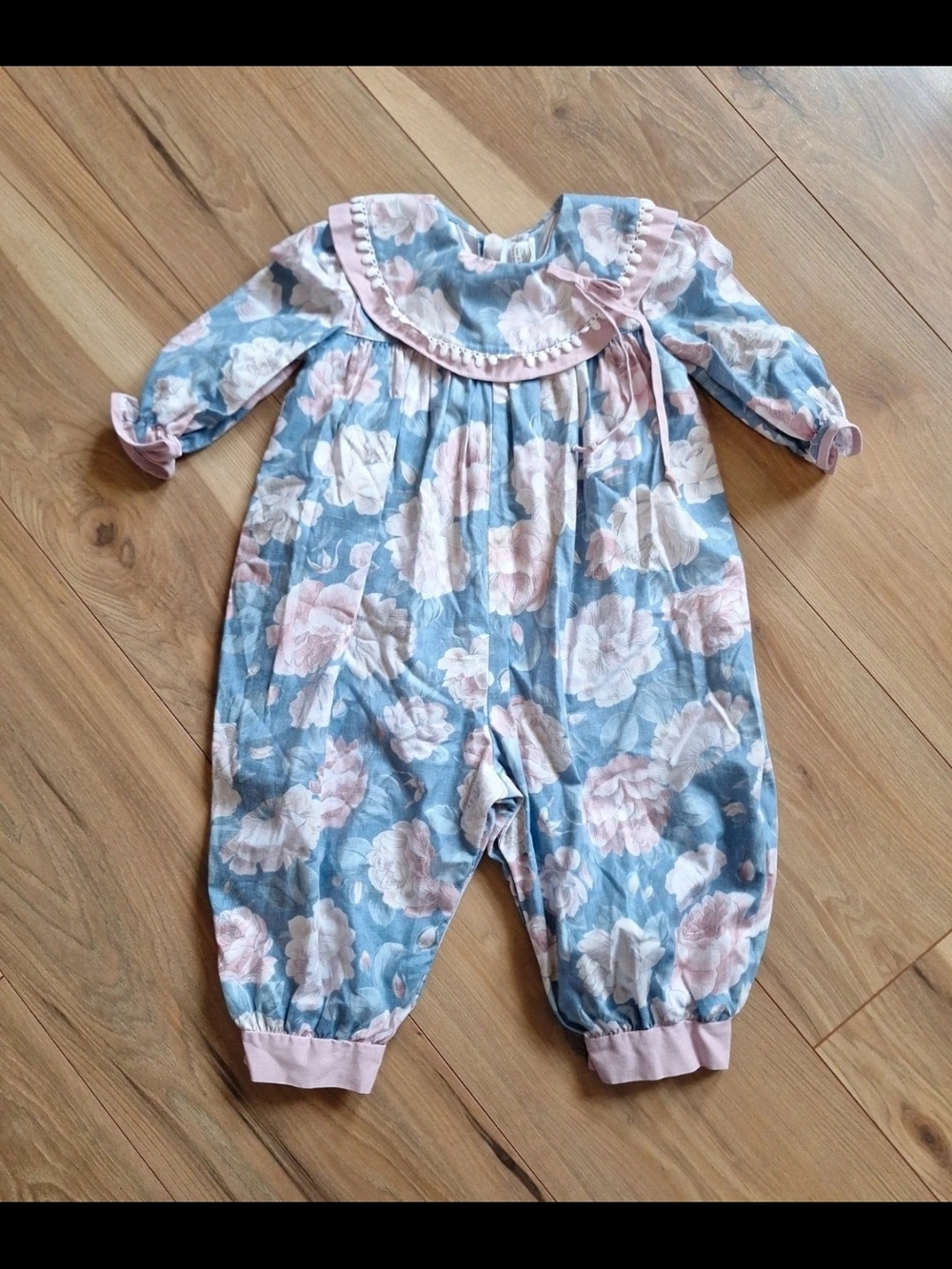 Vintage 80s 90s Floral Bubble Romper 18 Months C.I. Castro & Co.